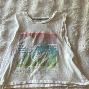 Kids Graphic Sleeveless Top - White with Multicolor Design